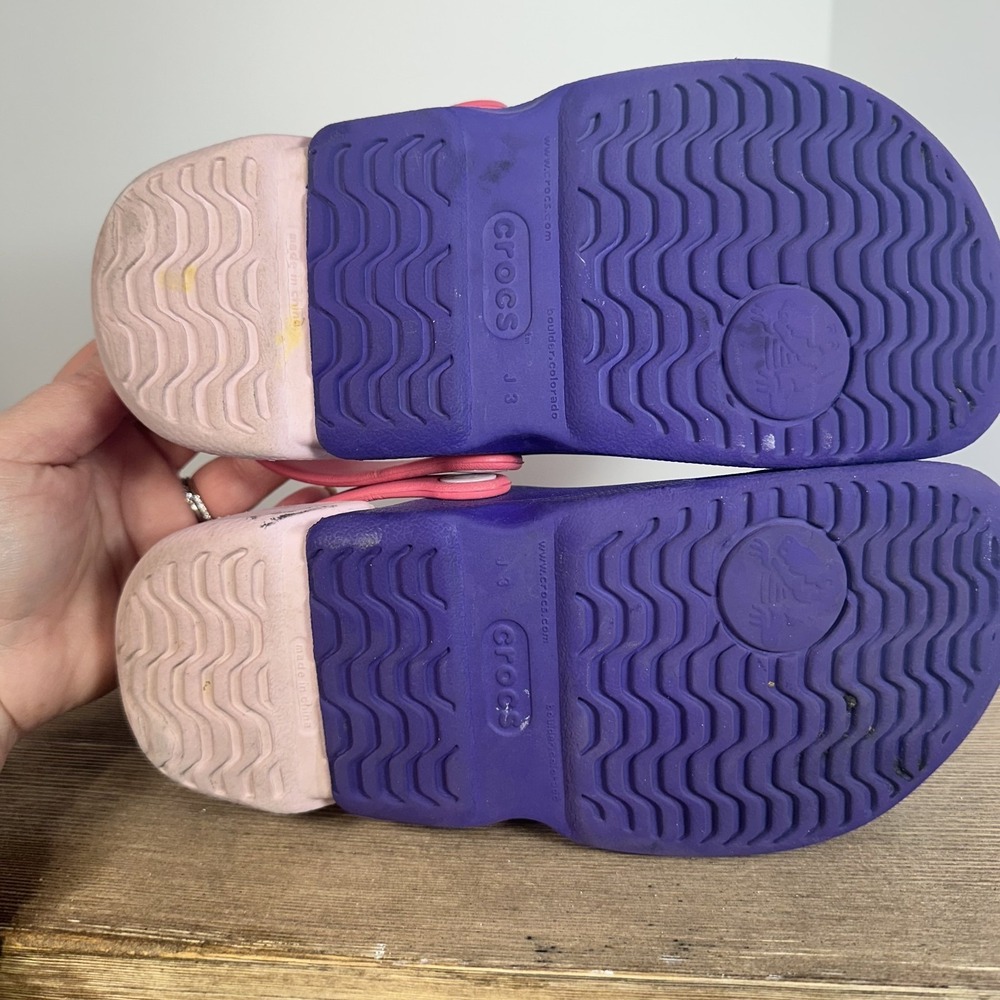 Crocs Electro Clogs Youth Girls SZ 3 Purple Pink Lightweight Casual Water Shoes - Picture 6 of 8